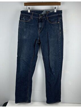 Volcom Kinkade Regular Straight Leg Blue Denim Jeans Mens Size 32 x 30